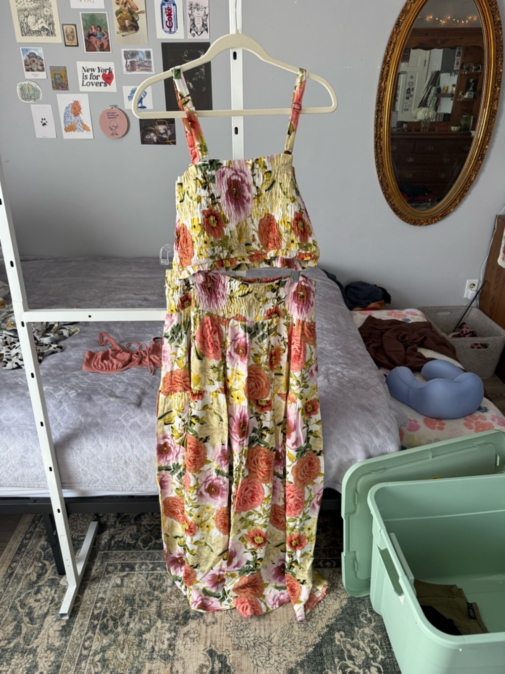 Floral Two-Piece Smocked Crop Top & Maxi Skirt Set - Picture 2 of 4
